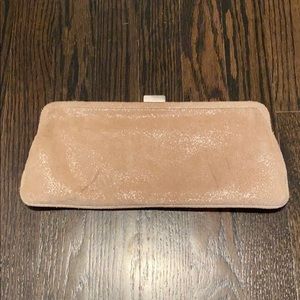 Club Monaco beige suede clutch